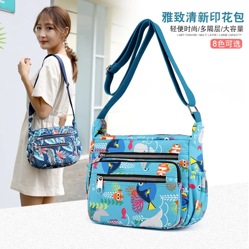 

2020 Spring Summer New Style Nylon Waterproof Printed WOMEN'S Shoulder Bag Casual Shopping Fashion Slip Bag