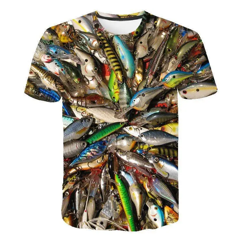 

2019 new release of 3d T-shirt boy tropical fashion fish 3d T-shirt printed T-shirt animal menswear fish 3d T-shirt