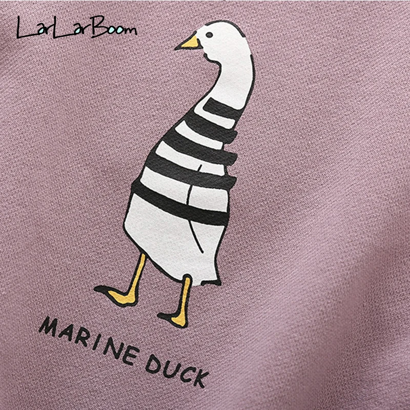 LarLarBoom Kids T-shirt New Autumn Casual Style Kids Cotton Long Sleeve T-shirt Unisex Cartoon Duck Pattern O-Neck Tops