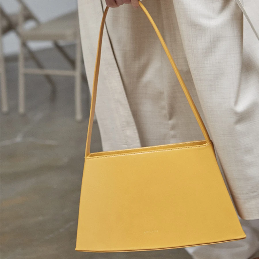

Simple Geometric Trapezoidal Shoulder Bags For Ladies Vintage Solid Pu Leather Handbag For Women Mulit Style Large Capacity Tote