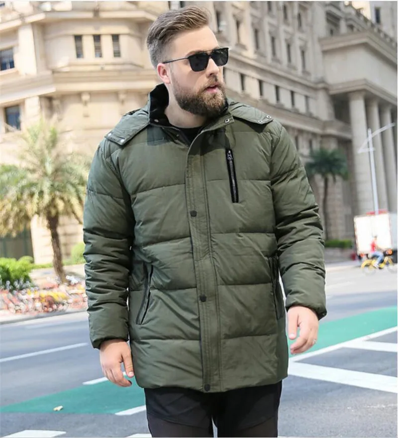 Мужская зимняя XL-7XL большого размера 8XL 9XL 10XL с капюшоном парка теплая куртка с длинным разрезом толстое свободное теплое пальто