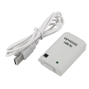 

For Xbox360 3600mAh Rechargeable Battery Pack USB Charger Cable For Xbox360 White Controller Exquisitely Durable Gorgeous