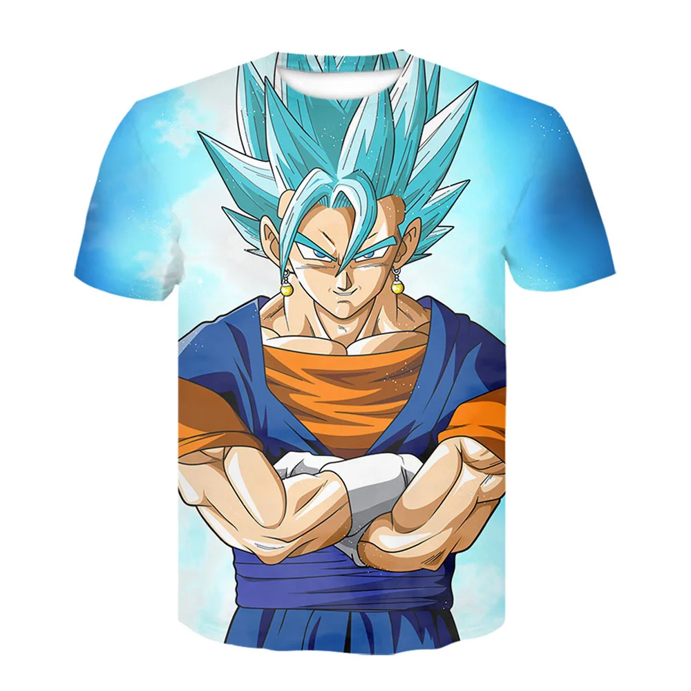 Летняя Горячая Dragon Ball Z Супер Саян Гоку мужская футболка с круглым вырезом уличная Harajuku мужская одежда аниме футболка - Цвет: DT-379