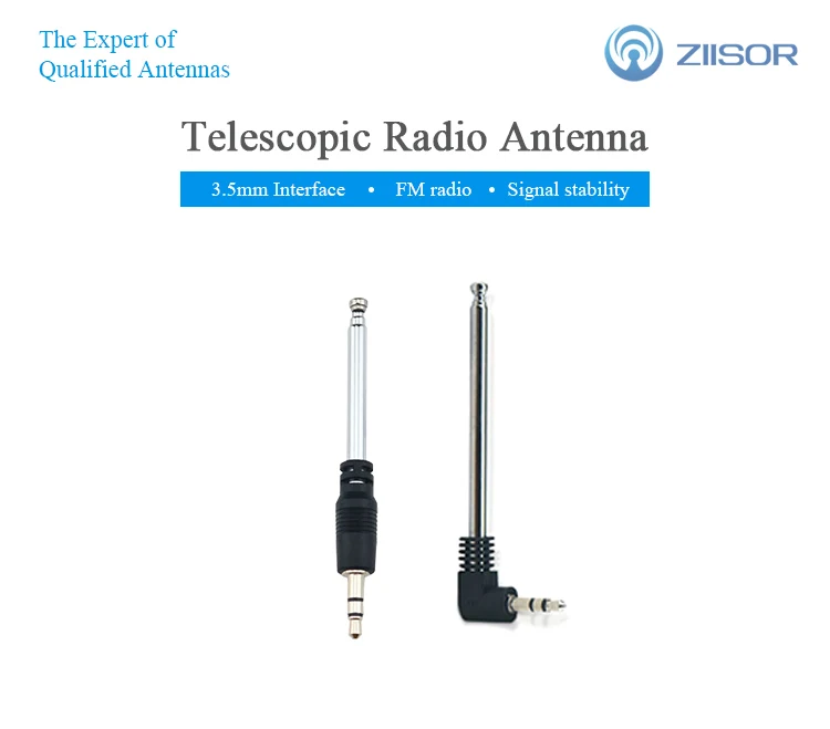 2 шт FM радио антенна радио Телефон Выдвижная антенна 3,5 мм антенна Ziisor Z200-B100YB