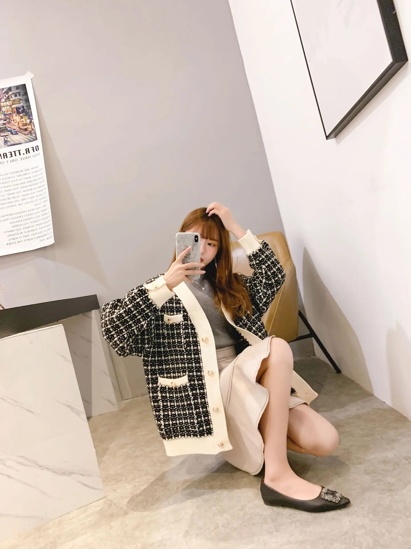 Outono inverno Плюс Размер feminino пуловер cuello en v tricot Женская клетчатая зимняя верхняя одежда sueter moda