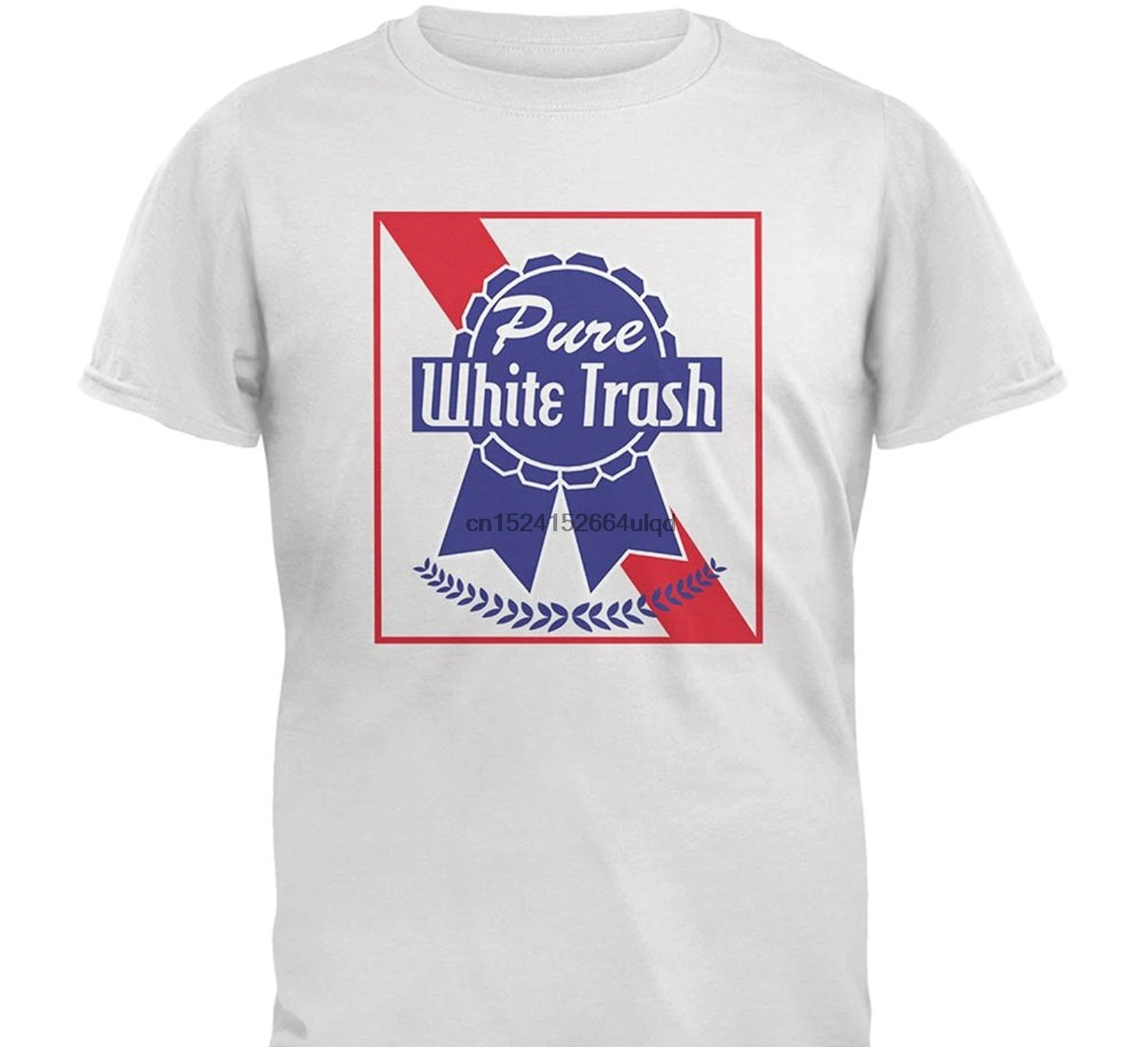 

Men Tee Shirt Tops Short Sleeve Cotton Fitness T-shirts 4th Of July Pure White Trash White Adult T-shirt(1)