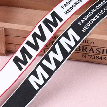 

3-10M 2.5CM Width Black Letter Ribbons Garment Accessorie Ribbons Trousers Side Decoration Packages Bags Ribbons Accessorie DIY