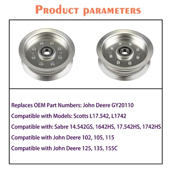 

White Mower 13.33*13.33*3.09cm For John Deere Sabre Zinc Pulley Scotts L17.542, L1742 Single Slot Compatible with John Deere