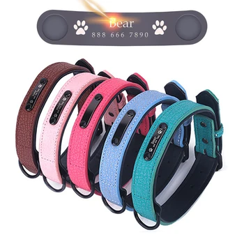 

Custom Dog Collar Soft Leather Collar for Cats Dog Leash for Small Medium Large Dogs Pugs Bulldogs Beagle Pet Accessories
