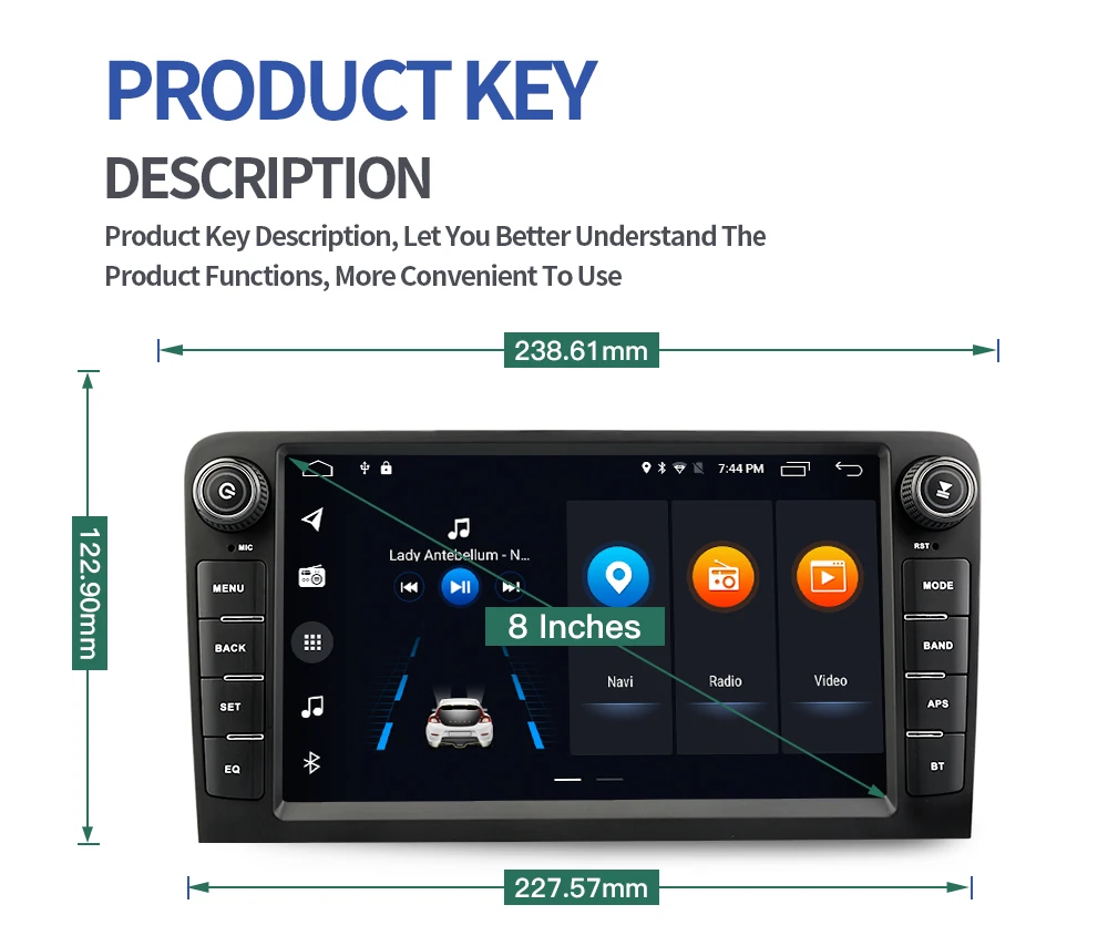 car video player bluetooth Kapud 8" 4G LTE Android 10.0 Navigation For Audi A3 2003-2011 RS3 Sportback Car Multimedia Player GPS Radio Stereo 4+128G car bluetooth video player