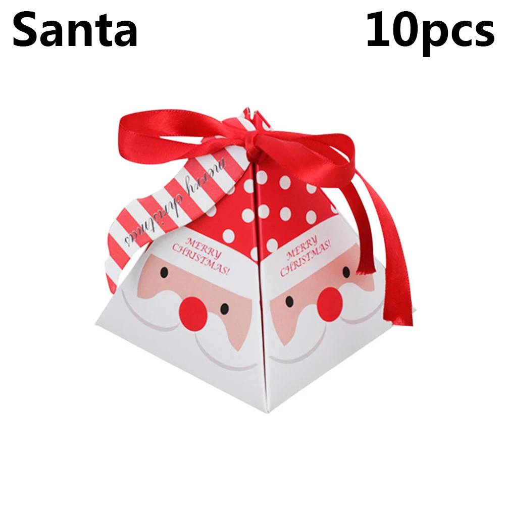 10 шт., Рождественская креативная коробка для конфет, Подарочная коробка для рождественской елки с колокольчиками, бумажная коробка, Подарочный мешок, контейнер, вечерние принадлежности - Цвет: 4