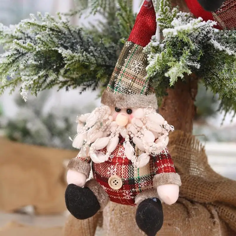 Милые Рождественские Подвески из ткани Санта-Клаус, лось, снеговик, кукла, Рождественская елка, фестиваль, украшение, подарок для детей, декоративные принадлежности