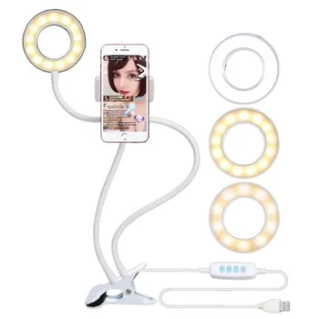 

Photo Studio Selfie LED Ring Light with Cell Phone Mobile Holder for Youtube Live Stream Makeup,Ring Lamp for iPhone/Android