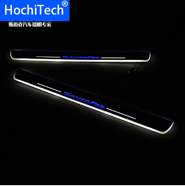 Отличный 2 шт отличный автомобильный стиль Led движущиеся двери потертости, педаль автомобиля, Накладка на порог подсветка для ступеней для hyundai SantaFe 2005-2009