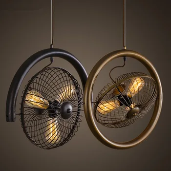 

Loft Vintage Industrial Style Chandelier Fan Iron Edison Ceiling Lamp For Bar Cafe Bedroom Dining Room Restaurant Store