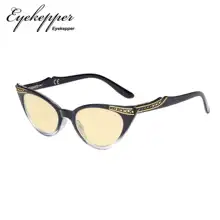 TM914 Eyekepper Ladies Blue Light Blocking Glasses with Yellow Filter Lens- Cateye Computer Eyeglasses Women