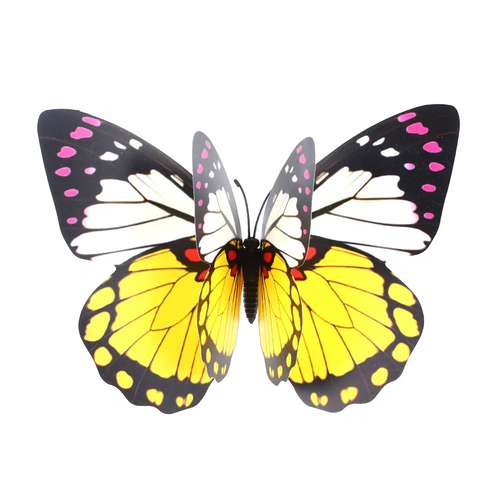 Пластиковые реалистичные бабочки садовый Декор 3D цвет случайный орнамент