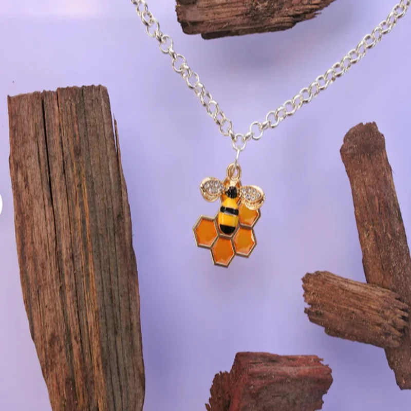 Bee and beehive Necklace | bee insects interesting lovely Bohemian hippie give her a gift Украшения и аксессуары