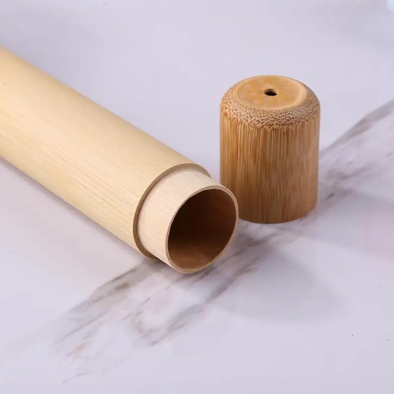 1pcsNaturalBambooToothbrushBambooTubeSoftHairEcoFriendlyNaturalBambooToothbrush+ 1pcBambooTubeCase
