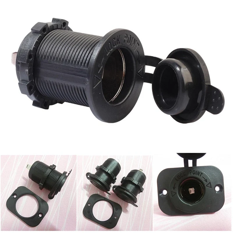 Cigarette Lighter Socket 12V Waterproof Car Boat Motorcycle Cigarette Lighter Sockets Power Plug Outlet