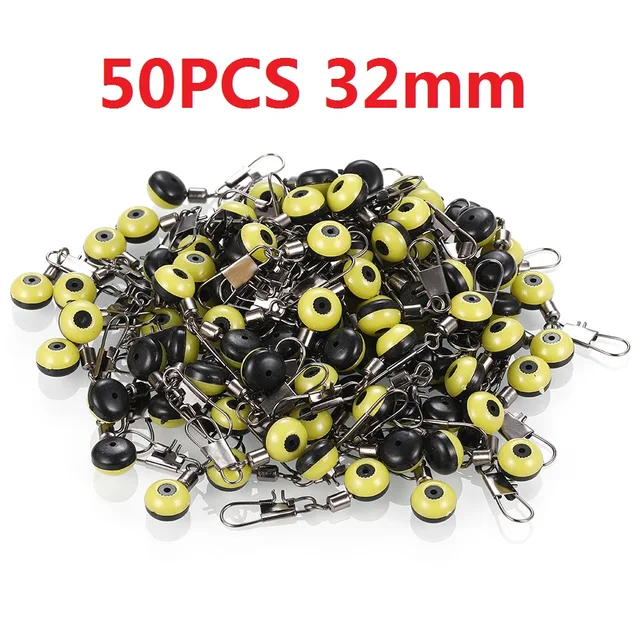 50/10PCS Fishing Float Bobber Stops Space Beans Swivel Connectors Wobbler Sea Fishing Saltwater Metal Plastic Tools Accessories 50pcs 32mm