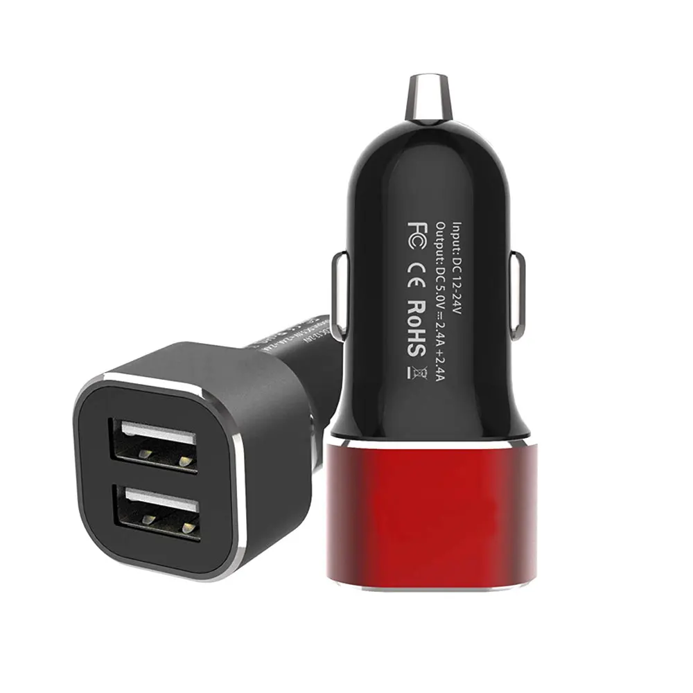 1 шт., универсальное автомобильное зарядное устройство с двумя USB, мини зарядное устройство, быстрая зарядка для всех устройств, IOS, Android, смартфонов, планшетов