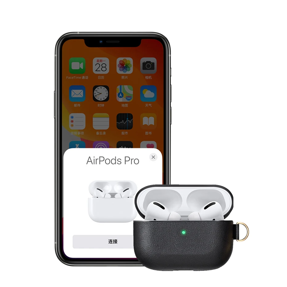 Чехол из искусственной кожи для Airpods Pro, защита от царапин, защита от падения, чехол для Airpods 3 с брелком, funda air pods Pro coque