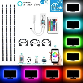 

4 pcs Boxed TV background light with 24 key remote control and WIFI controller