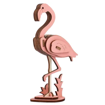 

Flamingo DIY 3D Wooden Puzzle Woodcraft Assembly Kit Cutting Wood Toys For Christmas Gift 3163