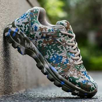 

Men Casual Shoes Camouflage Sneakers Men Mesh Combat Shoes Training Walking Shoes Men Outdoor Military Shoes Big Size 45 46 47