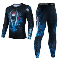 Men's Thermal Underwear For Men Male Thermo Kickboxing Clothes Suits MMA BJJ Tights Set Winter Quick Dry Long Johns Tracksuit 05 1