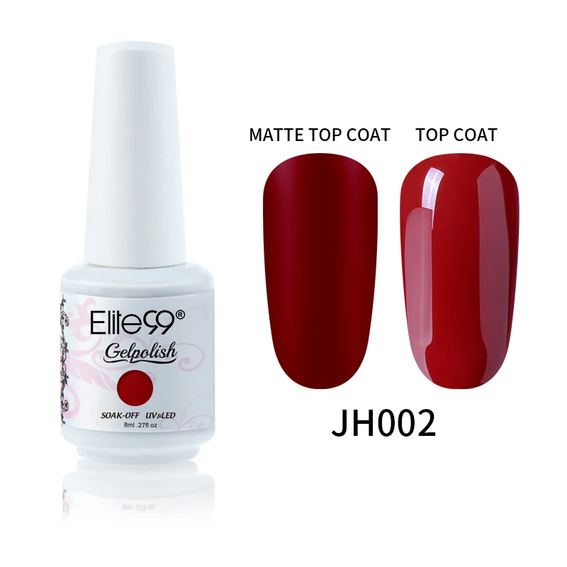 Elite99 8ml Wine Red Nail Polish UV Soak Off Semi Permanent Gel Polish Nail Art Enamel Lacquer Nude Color Gel Varnish Paint - Цвет: JH002