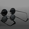 Gafas de sol polarizadas redondas para hombre y mujer, anteojos de sol Retro con montura de Metal, lentes negras de marca de diseñador, para conducir ► Foto 3/6