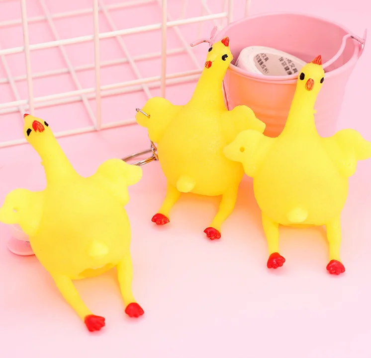 1 шт. сюрприз мягкая игрушка антистресс сжимаемые игрушки курица и яйца несушки забавные Ключи Подвеска гаджеты Новинка облегчение настроения