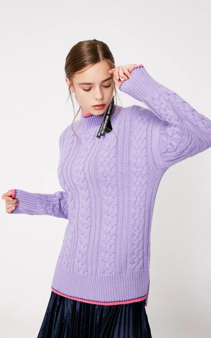 Vero Moda Женская контрастная трикотажная рубашка с высоким воротом и открытыми плечами | 318413606