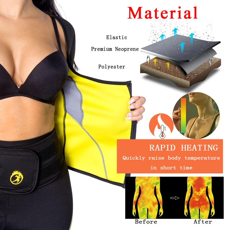 SEXYWGWomen Sauna Suit Waist Trainer Neoprene Shirt for Sport Workout  Corset Hot Body Shaper Top with Sleeves for Weight Loss