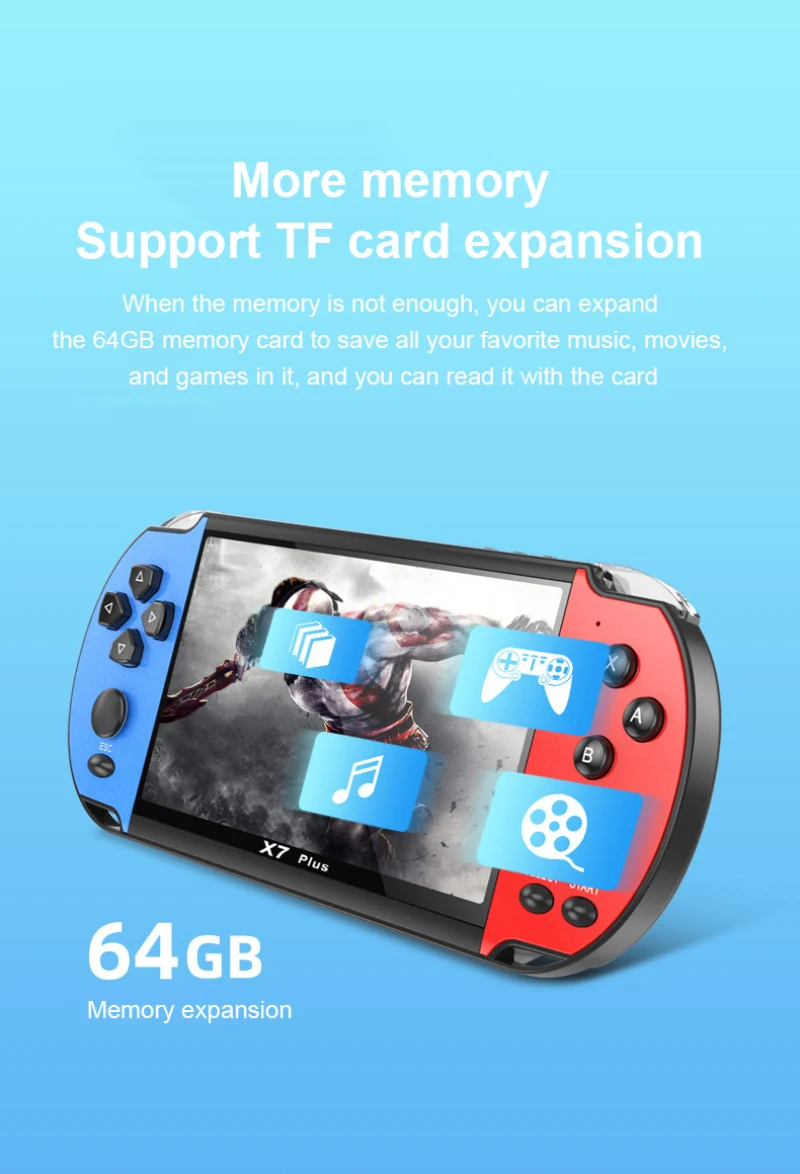 Игровая консоль X7 Plus для видеоигр портативная игровая PSP ретро двойной джойстик