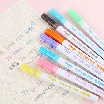 

9 Color Gift Card Writing & Drawing Double Line Outline Pen Two-line Color Pen 1pcs