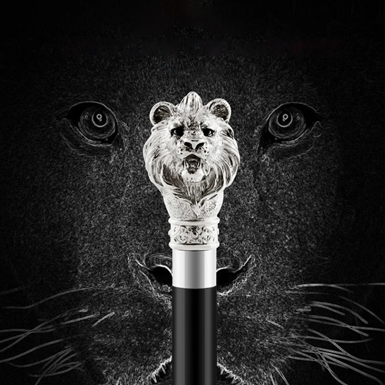 

Elegant Gentleman Lion head Snake Skull Umbrella For Men and Women Automatic Long-handle Black Not Umbrella Reverse