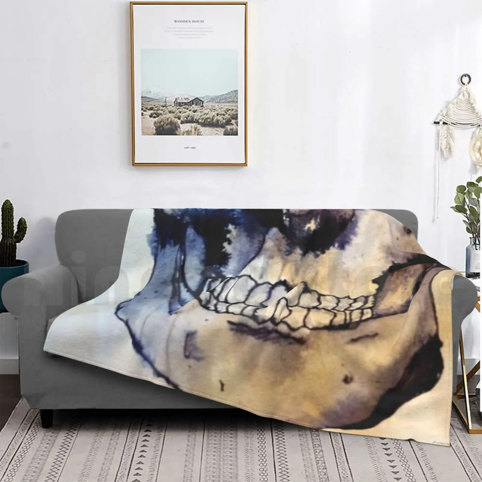 Coperta A Figura Silenziosa Cappello Cranio Cranio Antica Vecchia Morte Paura Buio Nero Morte Mascelle Spaventose