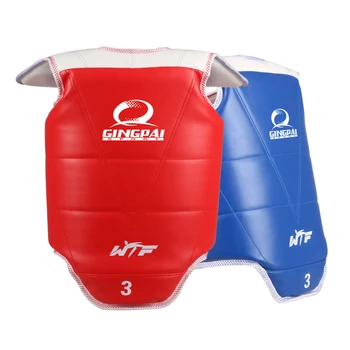 

PU LeatherTaekwondo WTF Sparring Gear Chest Guard WTF karate Solid Reversible Body Vest Chest Protector Gear for kids adult