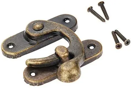 5Pcs Retro Antique Right Latch Hook Hasp Wood Jewelry Box Latch Hook Clasp Decoration For Decorative Cabinet Small Wooden Box
