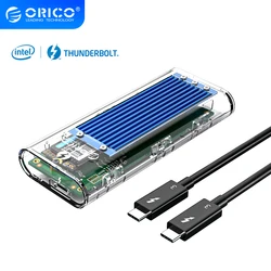 ORICO – boîtier pour disque dur Thunderbolt 3 M.2 NVME SSD, 40Gbps, USB C, Transparent, jusqu'à 2 to, avec câble 