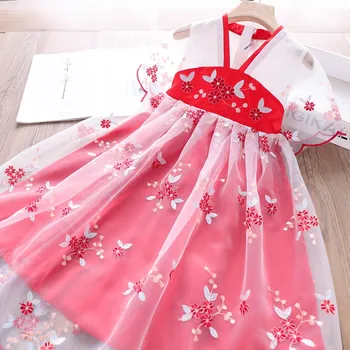 

2020 Summer Girls Embroidered Chiffon Dress Wholesale Children's Clothing
