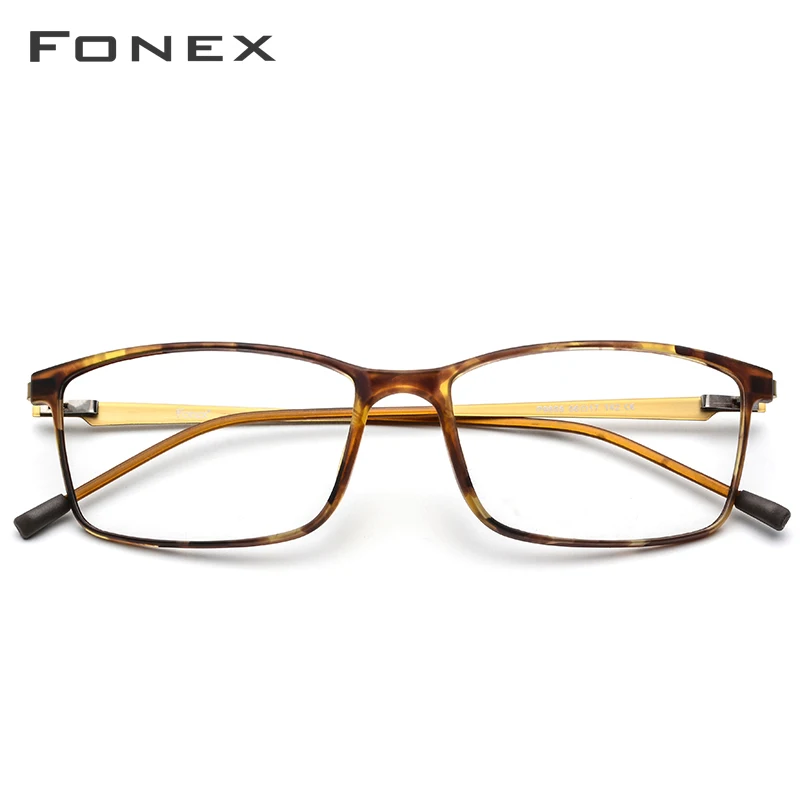 Tanie FONEX TR90 okulary z lekkiego stopu rama mężczyźni krótkowzroczność okulary okulary korekcyjne ramki 2019 koreański bezśrubowe okulary optyczne 9855