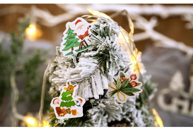 Mr. Бумага 50 шт./упак. Веселый Рождественский Снеговик Рождественская елка кольцо с колокольчиками и наклейками маленькую коробочку DIY Санта Клаус Reinbeer деко Наклейки