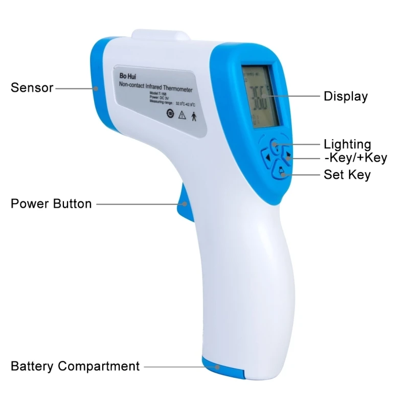 Bo Hui T168 Non Contact Infrared Forehead Body Thermometer Thermal Sc