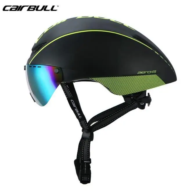 Cairbull шлем велосипед Mtb новая модель 8 цветов Aero Aero-r1 очки велосипедный сверхлегкий Mtb Tt Магнитный УФ солнцезащитный козырек - Цвет: black yellow