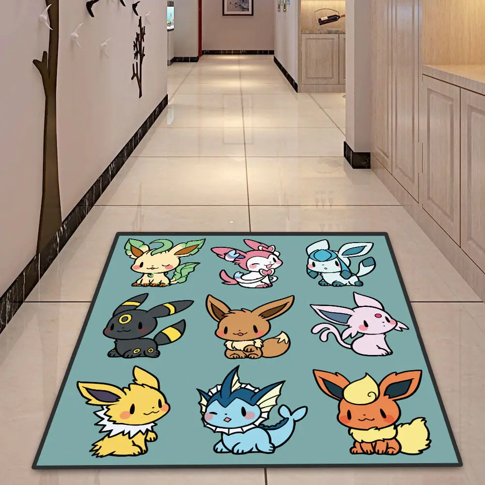 Pikachu Pokemon Eevee аниме напольный ковер, коврик для комнаты, нескользящий коврик, подарок