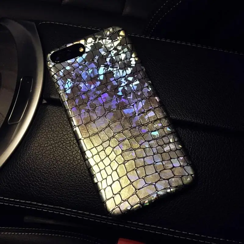 1 шт. чехлы для телефонов Лазерная красочная Серебряная Оболочка Чехол Iphone 6 7 8 Plus